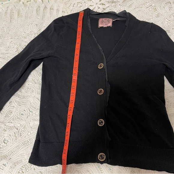 Juicy Couture Black Button Up Cardigan - Size L - Picture 10 of 13